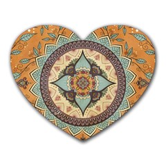 Mandala Floral Decorative Flower Art Heart Mousepad by Ravend
