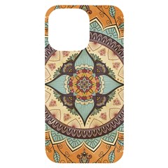 Mandala Floral Decorative Flower Art Iphone 14 Pro Max Black Uv Print Case by Ravend