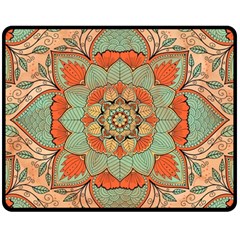 Mandala Floral Decorative Flower Fleece Blanket (medium)