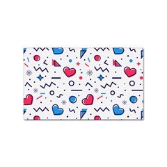 Hearts Seamless Pattern Memphis Style Sticker Rectangular (100 Pack)