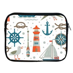 Nautical Elements Pattern Background Apple Ipad 2/3/4 Zipper Cases by Grandong