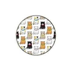 Cat Kitten Seamless Pattern Hat Clip Ball Marker (10 Pack) by Grandong