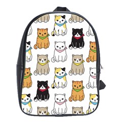 Cat Kitten Seamless Pattern School Bag (large) by Grandong