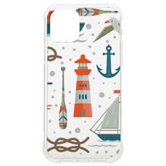 Nautical Elements Pattern Background Iphone 12/12 Pro Tpu Uv Print Case by Grandong