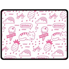 Cute Girly Seamless Pattern Two Sides Fleece Blanket (large) by Grandong