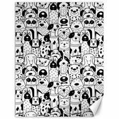 Seamless Pattern With Black White Doodle Dogs Canvas 12  X 16  by Grandong