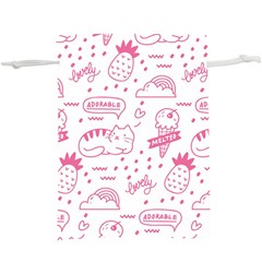 Cute Girly Seamless Pattern Lightweight Drawstring Pouch (xl) by Grandong