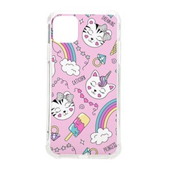 Cute Cat Kitten Cartoon Doodle Seamless Pattern Iphone 11 Pro Max 6 5 Inch Tpu Uv Print Case by Grandong