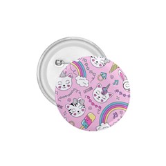 Beautiful Cute Animals Pattern Pink 1.75  Buttons