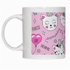 Beautiful Cute Animals Pattern Pink White Mug