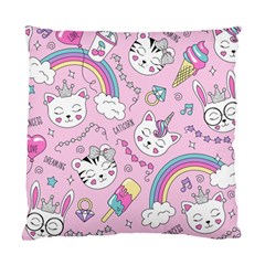 Beautiful Cute Animals Pattern Pink Standard Cushion Case (Two Sides)