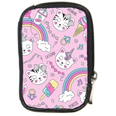 Beautiful Cute Animals Pattern Pink Compact Camera Leather Case