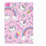 Beautiful Cute Animals Pattern Pink Small Garden Flag (Two Sides) Back