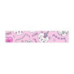 Beautiful Cute Animals Pattern Pink Premium Plush Fleece Scarf (Mini) Back