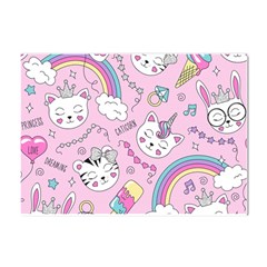 Beautiful Cute Animals Pattern Pink Crystal Sticker (A4)