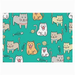 Seamless Pattern Cute Cat Cartoon With Hand Drawn Style Large Glasses Cloth (2 Sides) by Grandong