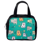Seamless Pattern Cute Cat Cartoon With Hand Drawn Style Classic Handbag (One Side) Front