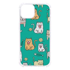 Seamless Pattern Cute Cat Cartoon With Hand Drawn Style Iphone 13 Tpu Uv Print Case by Grandong