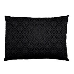 Black Floral Background, Black Backgrounds, Vintage Floral Pillow Case by nateshop