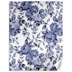 Blue Vintage Background Background With Flowers, Vintage Canvas 12  X 16 