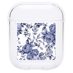 Blue Vintage Background Background With Flowers, Vintage Hard Pc Airpods 1/2 Case