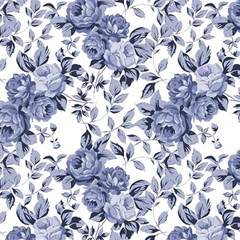 Blue Vintage Background Background With Flowers, Vintage Play Mat (rectangle) by nateshop