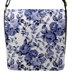 Blue Vintage Background Background With Flowers, Vintage Flap Closure Messenger Bag (s) by nateshop