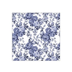 Blue Vintage Background Background With Flowers, Vintage Satin Bandana Scarf 22  X 22  by nateshop