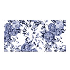 Blue Vintage Background Background With Flowers, Vintage Satin Wrap 35  X 70  by nateshop