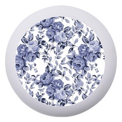 Blue Vintage Background Background With Flowers, Vintage Dento Box With Mirror