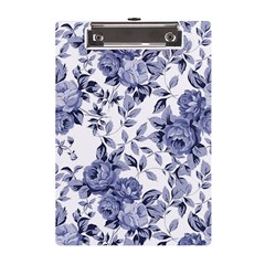 Blue Vintage Background Background With Flowers, Vintage A5 Acrylic Clipboard by nateshop