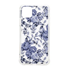 Blue Vintage Background Background With Flowers, Vintage Iphone 11 Pro Max 6 5 Inch Tpu Uv Print Case by nateshop