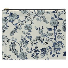 Blue Vintage Background, Blue Roses Patterns, Retro Cosmetic Bag (xxxl) by nateshop