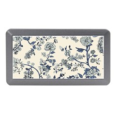 Blue Vintage Background, Blue Roses Patterns, Retro Memory Card Reader (mini) by nateshop