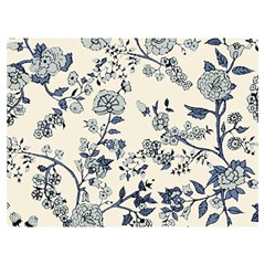 Blue Vintage Background, Blue Roses Patterns, Retro Two Sides Premium Plush Fleece Blanket (extra Small) by nateshop