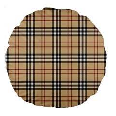 Burberry, Checker, Clothes, Fashion, Pattern Large 18  Premium Round Cushions by nateshop