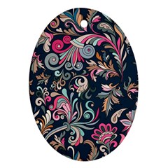 Coorful Flowers Pattern Floral Patterns Ornament (oval)