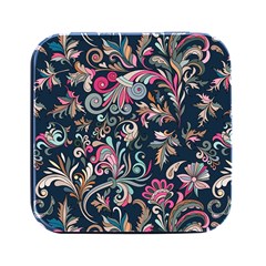 Coorful Flowers Pattern Floral Patterns Square Metal Box (black) by nateshop