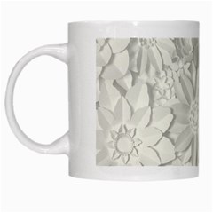 Damask, Desenho, Flowers, Gris White Mug by nateshop