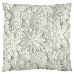 Damask, Desenho, Flowers, Gris Large Cushion Case (two Sides) by nateshop