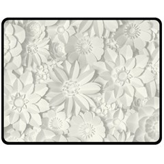 Damask, Desenho, Flowers, Gris Two Sides Fleece Blanket (medium) by nateshop