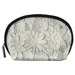 Damask, Desenho, Flowers, Gris Accessory Pouch (large) by nateshop