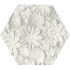 Damask, Desenho, Flowers, Gris Wooden Puzzle Hexagon by nateshop