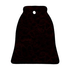 Dark Red Floral Lace, Dark Red, Flowers, Pattern, Romance Bell Ornament (Two Sides)