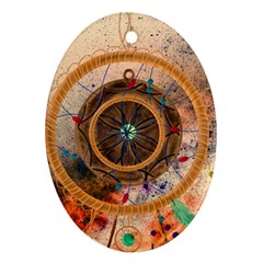 Dreamcatcher, Abstract, Colorful, Colors, Dream, Golden, Vintage Ornament (Oval)