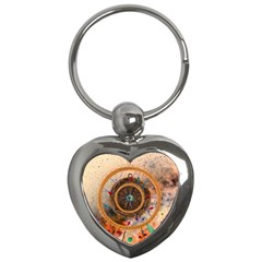 Dreamcatcher, Abstract, Colorful, Colors, Dream, Golden, Vintage Key Chain (Heart)