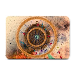 Dreamcatcher, Abstract, Colorful, Colors, Dream, Golden, Vintage Small Doormat