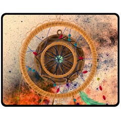 Dreamcatcher, Abstract, Colorful, Colors, Dream, Golden, Vintage Two Sides Fleece Blanket (Medium)