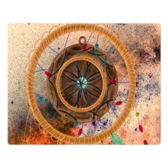 Dreamcatcher, Abstract, Colorful, Colors, Dream, Golden, Vintage Two Sides Premium Plush Fleece Blanket (Large)