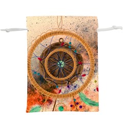 Dreamcatcher, Abstract, Colorful, Colors, Dream, Golden, Vintage Lightweight Drawstring Pouch (XL)